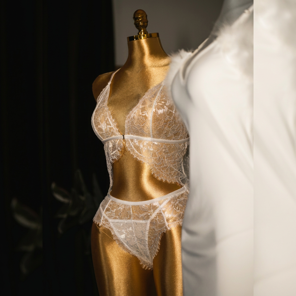 White Floral Lace Lingerie Set