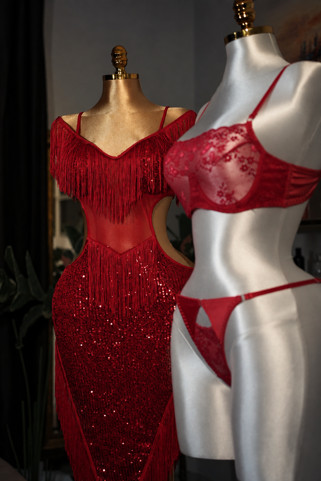 Sequin Fringe Latin Dance Dress